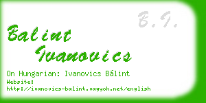 balint ivanovics business card